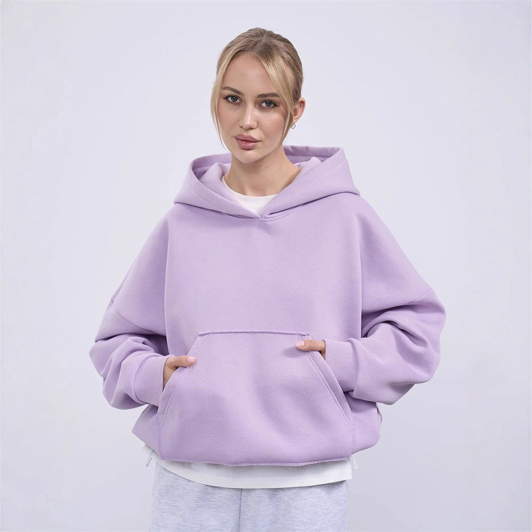 Damen Oversized Kapuzenpullover mit lässigem Schnitt und praktischer Kängurutasche Heidi-Mode