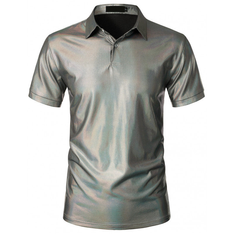 Herren Sport Polo-Shirt mit glänzender Oberfläche und atmungsaktiver Funktionalität Heidi-Mode