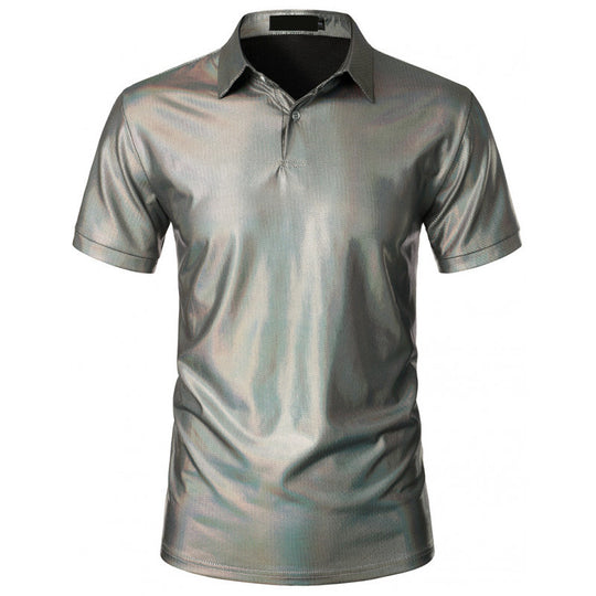 Herren Sport Polo-Shirt mit glänzender Oberfläche und atmungsaktiver Funktionalität Heidi-Mode