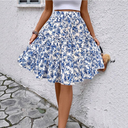 Damen Sommerrock mit charmanten Volantdetails und floralem Muster Heidi-Mode