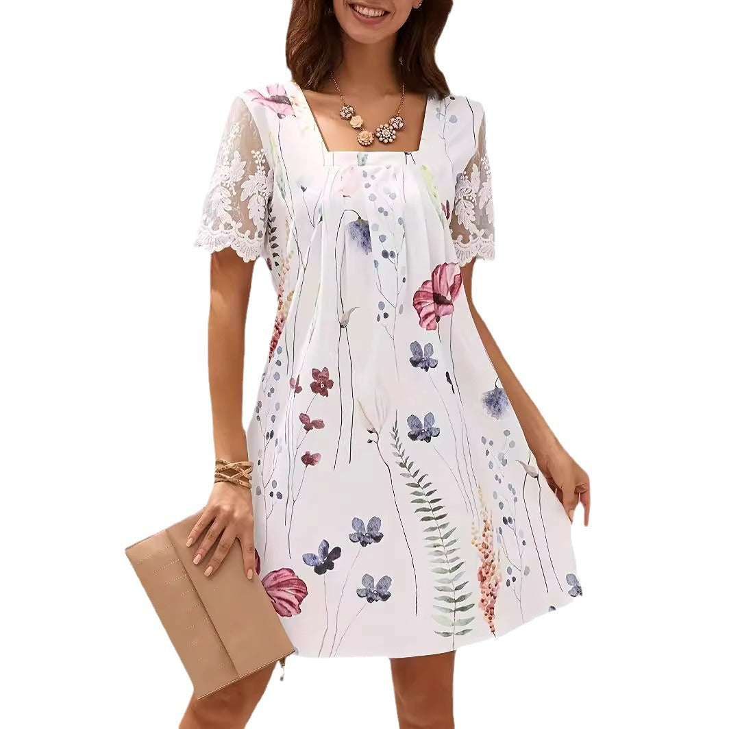 Damen Blumenmuster Shift Kleid Heidi-Mode