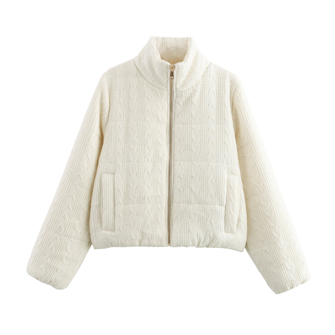 Damen warme Kapuzenjacke aus Strukturstrick Heidi-Mode