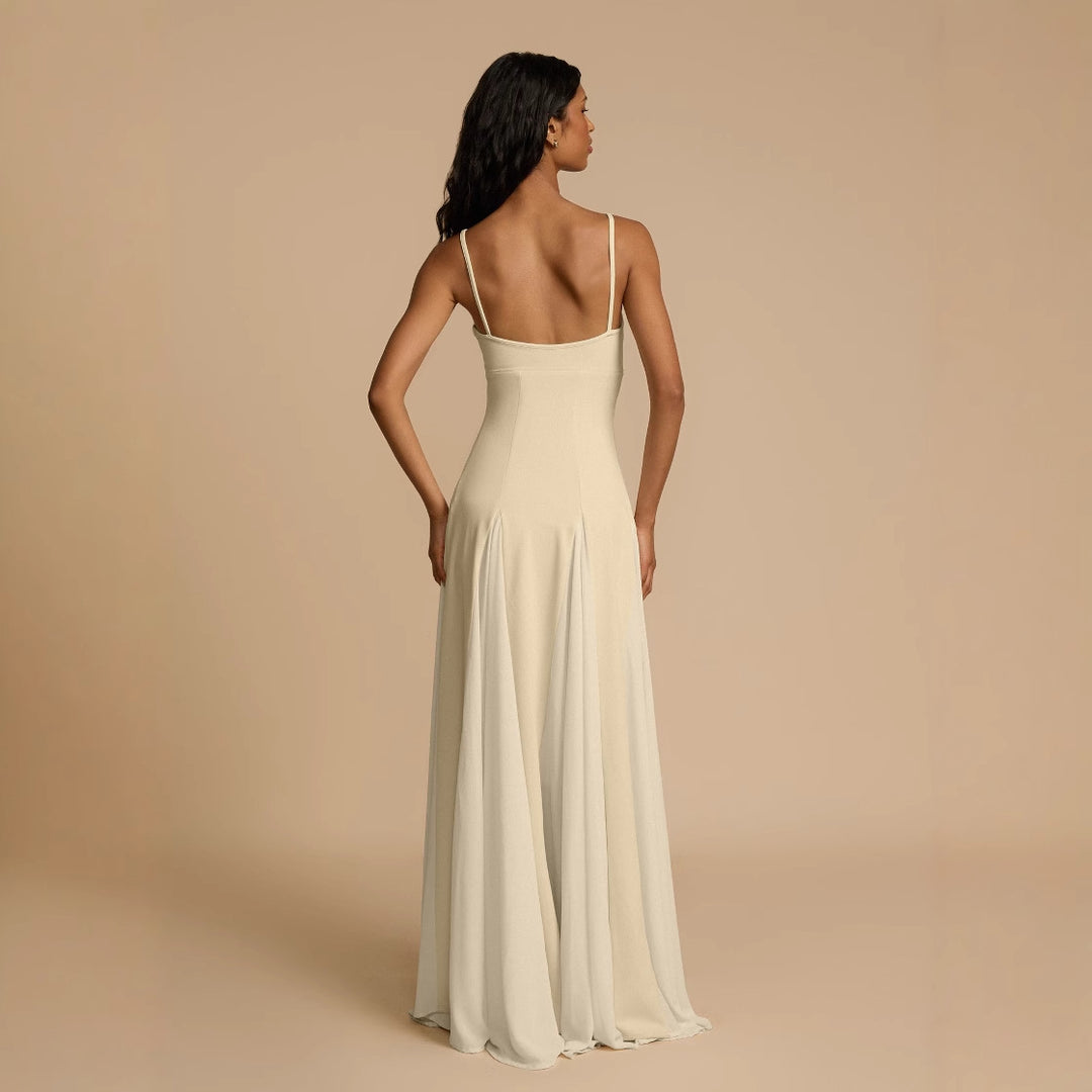 Damen Elegantes Abendkleid mit asymmetrischem Saum und feinen Rüschen Heidi-Mode