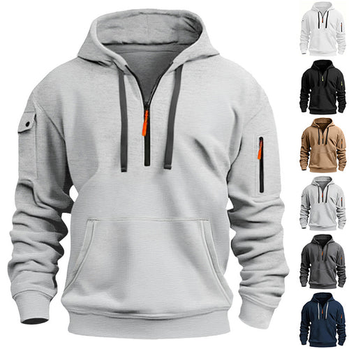 Herren Kapuzensweater mit Reißverschluss und praktischen Seitentaschen Heidi-Mode