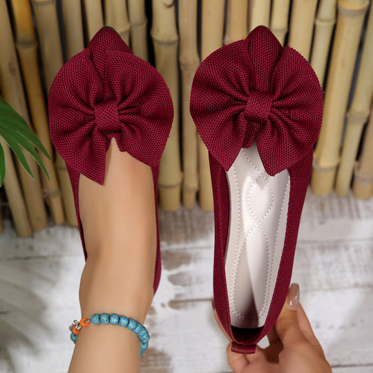 Damen Ballerinas mit dekorativem Schleifendetail und bequemem Fußbett Heidi-Mode