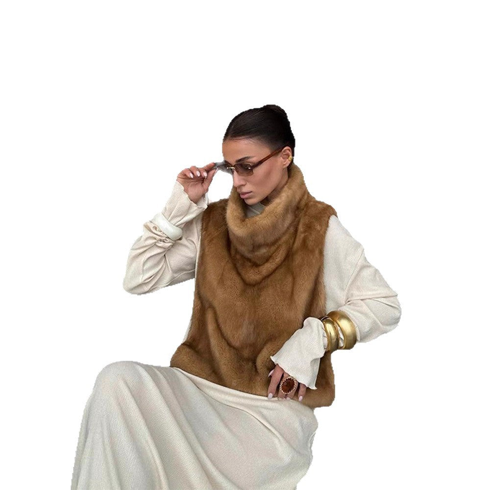 Damen kuschelige Kunstfell-Wickelschal Heidi-Mode