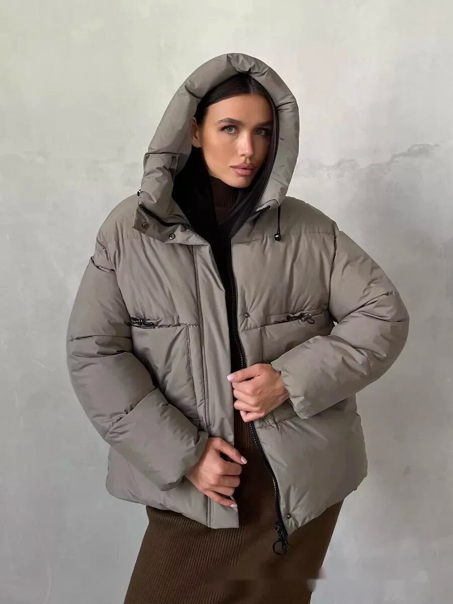 Damen Sportliche Winterjacke mit hohem Kragen und praktischen Taschen Heidi-Mode