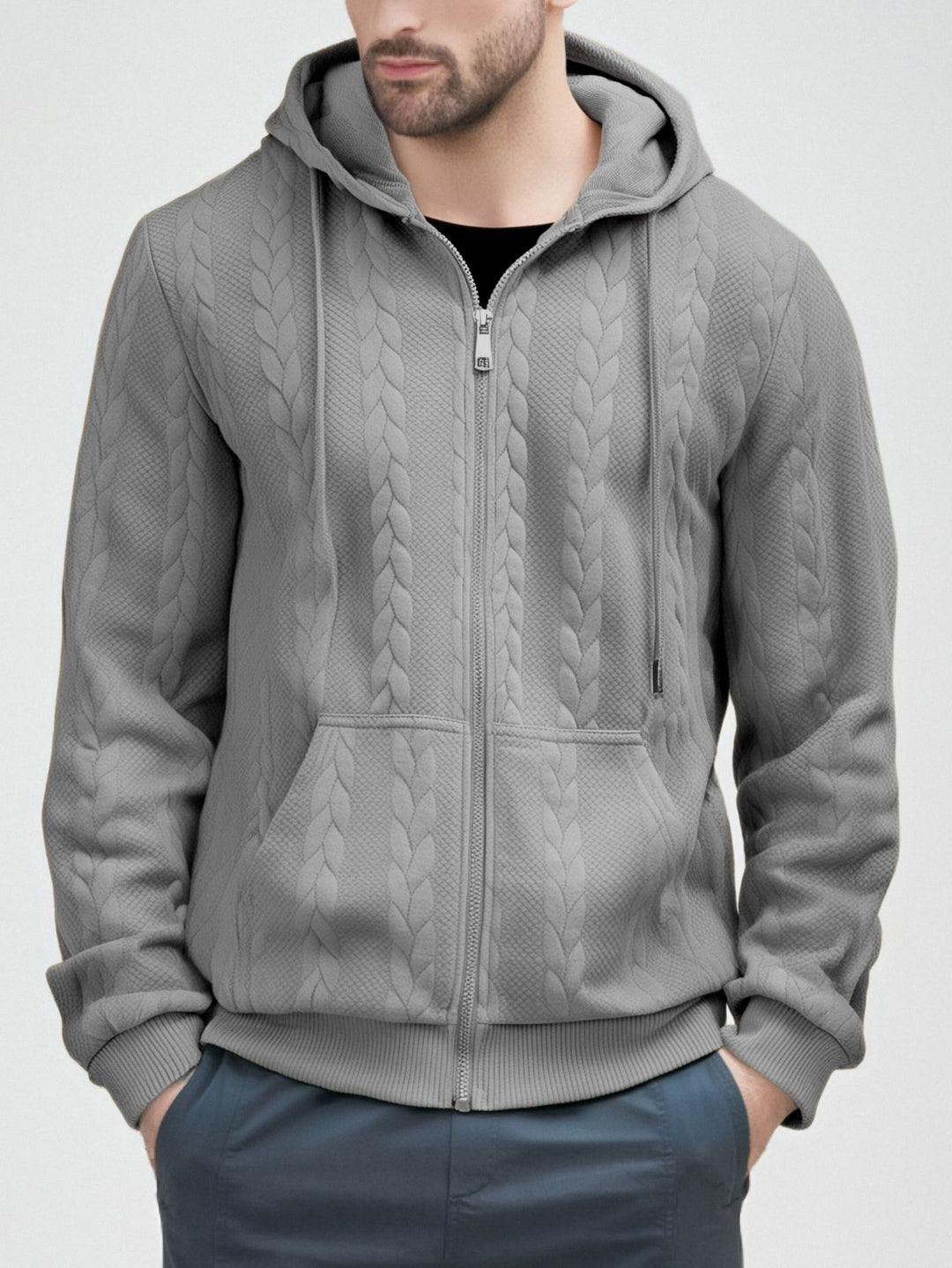 Herren Strickjacke mit Kapuze Heidi-Mode