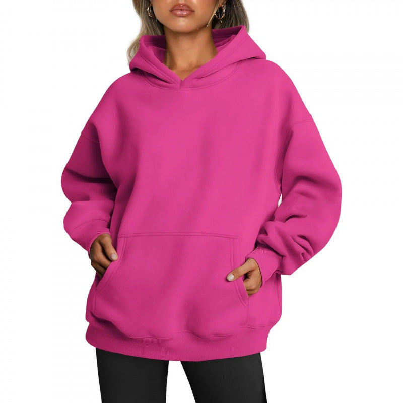 Damen Übergrößen Kapuzenpullover mit praktischen Taschen undlässigem Schnitt Heidi-Mode