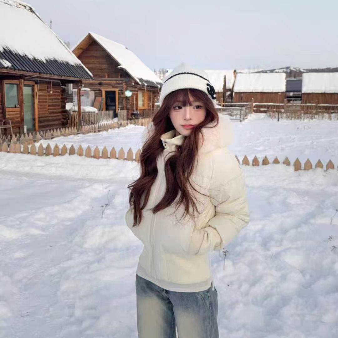 Warm Leicht Gesteppt Abnehmbare Kapuze Winterjacke Damen | Heidi-Mode