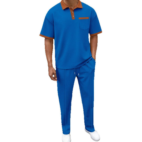 Herren Sportliches Freizeit-Set mit atmungsaktivem Poloshirt und bequemen Jogginghosen Heidi-Mode