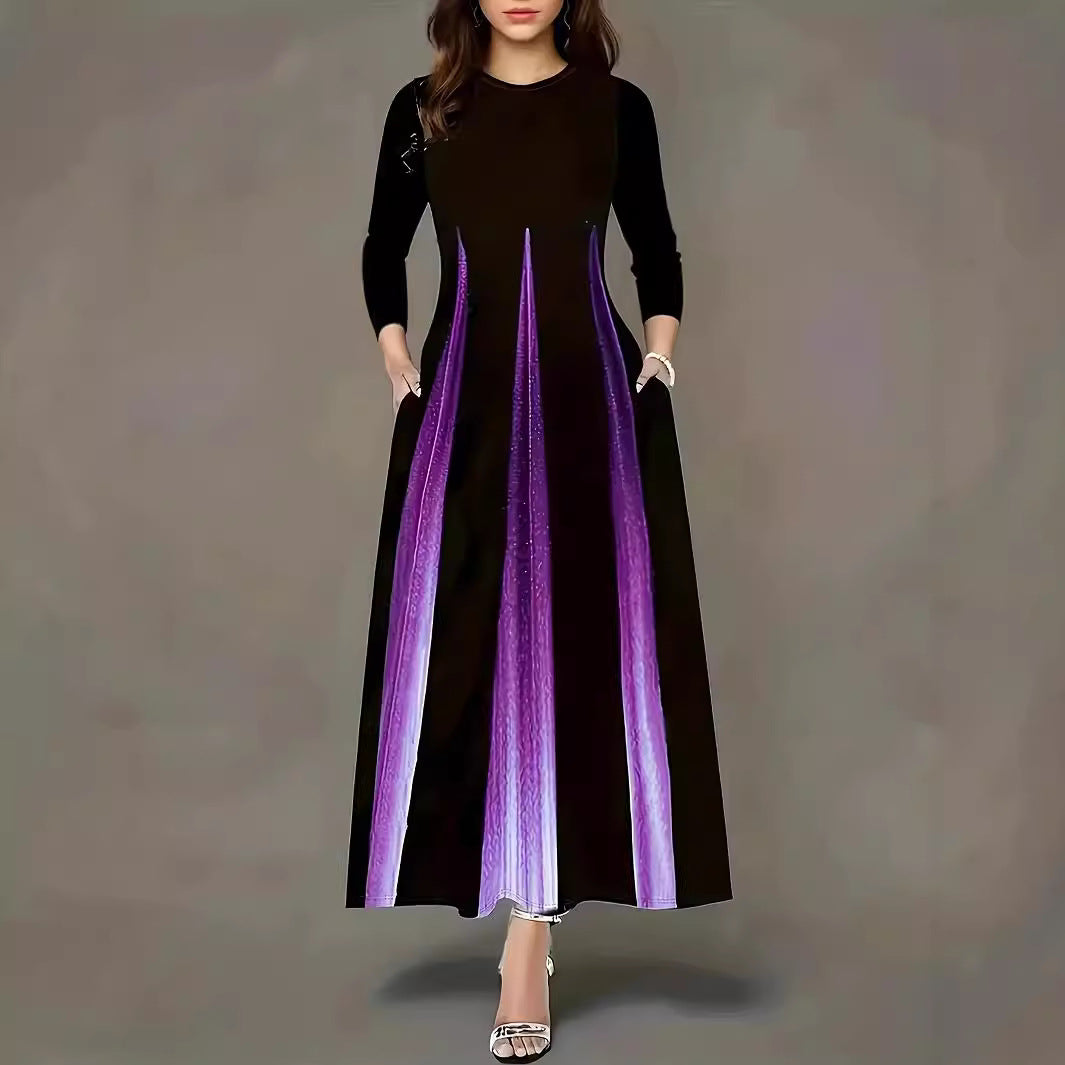 Damen Elegantes Maxikleid mit einzigartigem Farbverlauf und praktischen Taschen Heidi-Mode