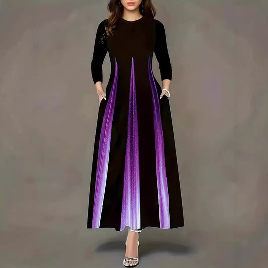 Damen Elegantes Maxikleid mit einzigartigem Farbverlauf und praktischen Taschen Heidi-Mode