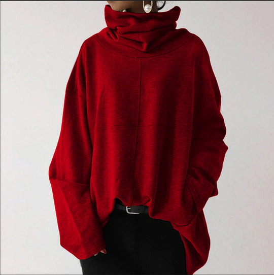 HeidiMode | Trendiger Einfarbiger Turtle-Neck Pullover