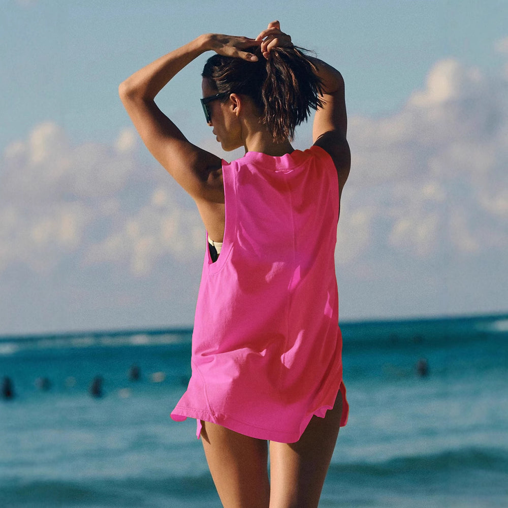 Damen legeres Strandtop mit asymmetrischem Schnitt Heidi-Mode