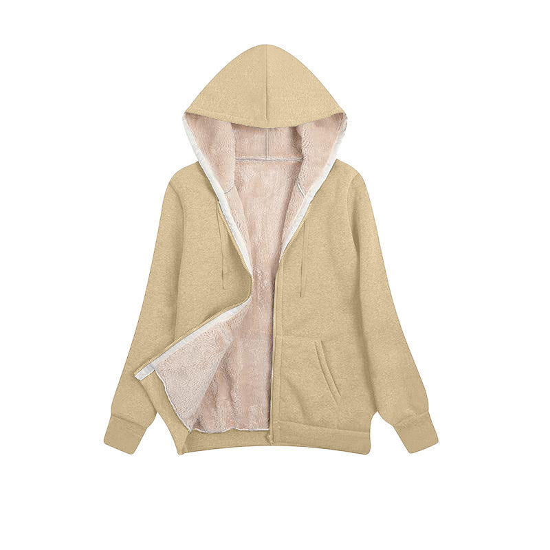 Damen Kuschelige Fleecejacke mit hohem Kragen und praktischem Reißverschluss Heidi-Mode