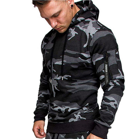 Herren sportlicher Hoodie mit seitlichem Reißverschluss Heidi-Mode
