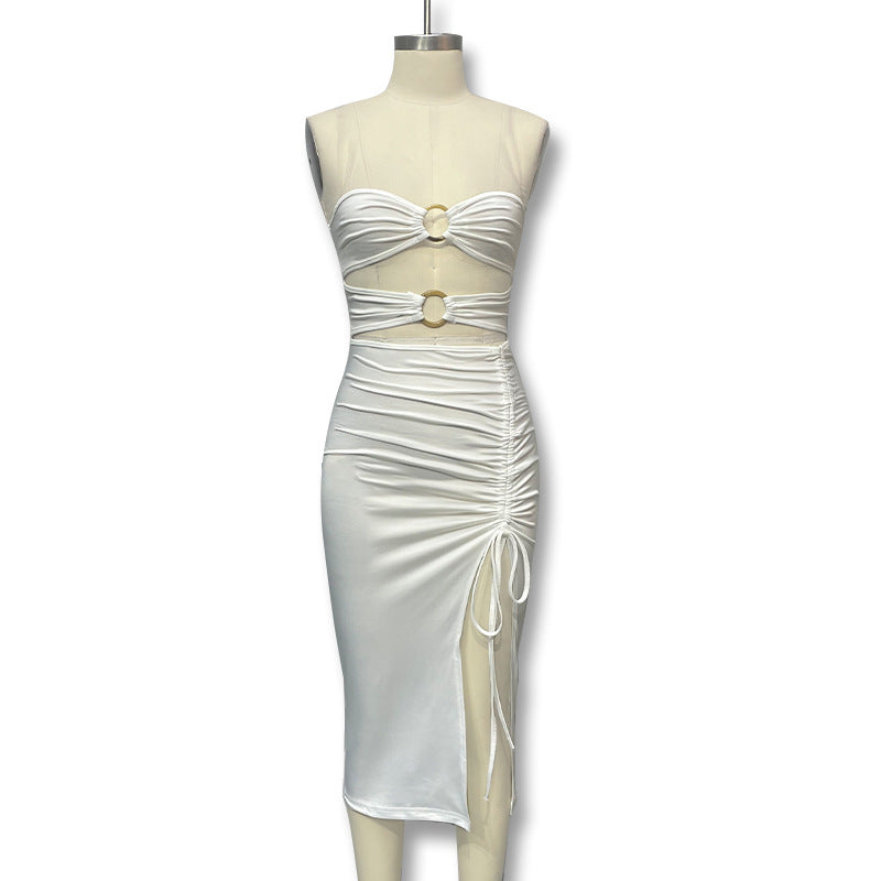Damen Langes Kleid mit raffiniertem Schnitt und modischen Details Heidi-Mode