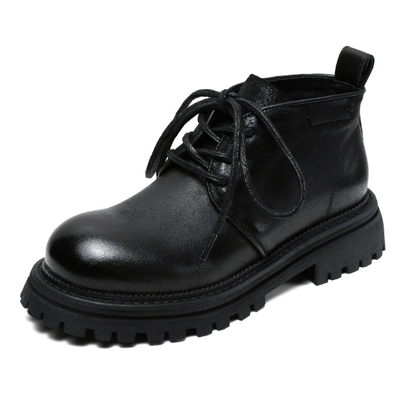 Herren Schnür-Casual Stiefeletten mit dickem Profilsohle Heidi-Mode