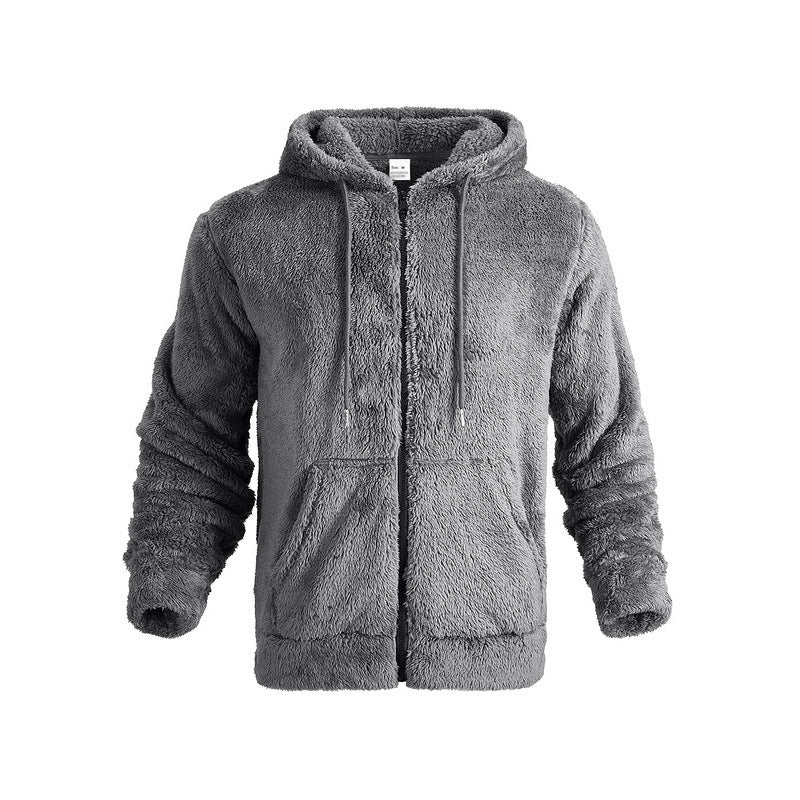 Herren Kuschelige Trainingsjacke mit Kapuze und weichem Fleece-Futter Heidi-Mode