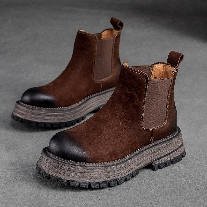 Damen Chunky Chelsea Boots mit robustem Sohlenprofil und elastischen Einsätzen Heidi-Mode