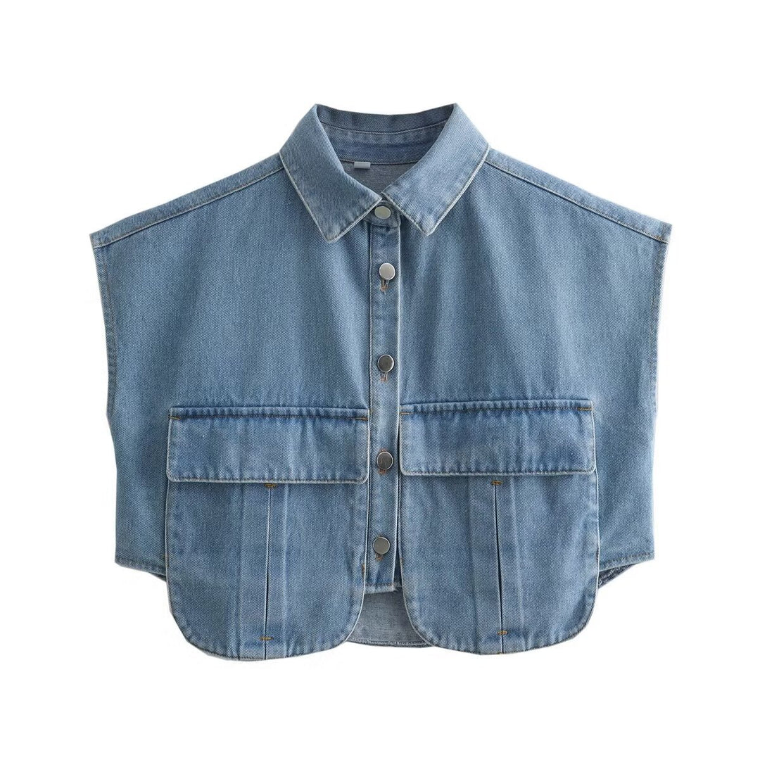 Damen lässige Blusenjacke im angesagten Utility-Stil mit großen Taschen und kurzen Ärmeln Heidi-Mode