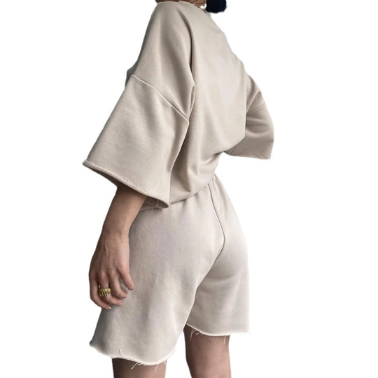 Damen Bequemes Loungewear-Set aus hochwertigem Sweatstoff mit lockerem Schnitt Heidi-Mode