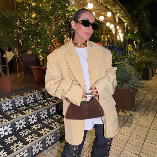 Damen Oversized Blazer aus hochwertigem Leinen Heidi-Mode