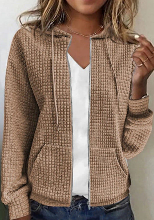 Heidi-Mode | Casual Jack Met Zak In Effen Kleur