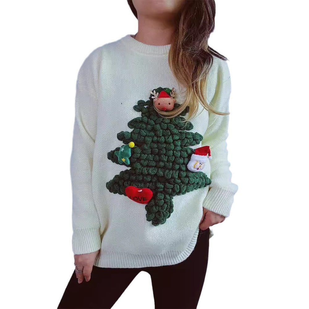 Damen Weihnachts-Pullover mit festlichem 3D-Motiv und weichem Strick Heidi-Mode