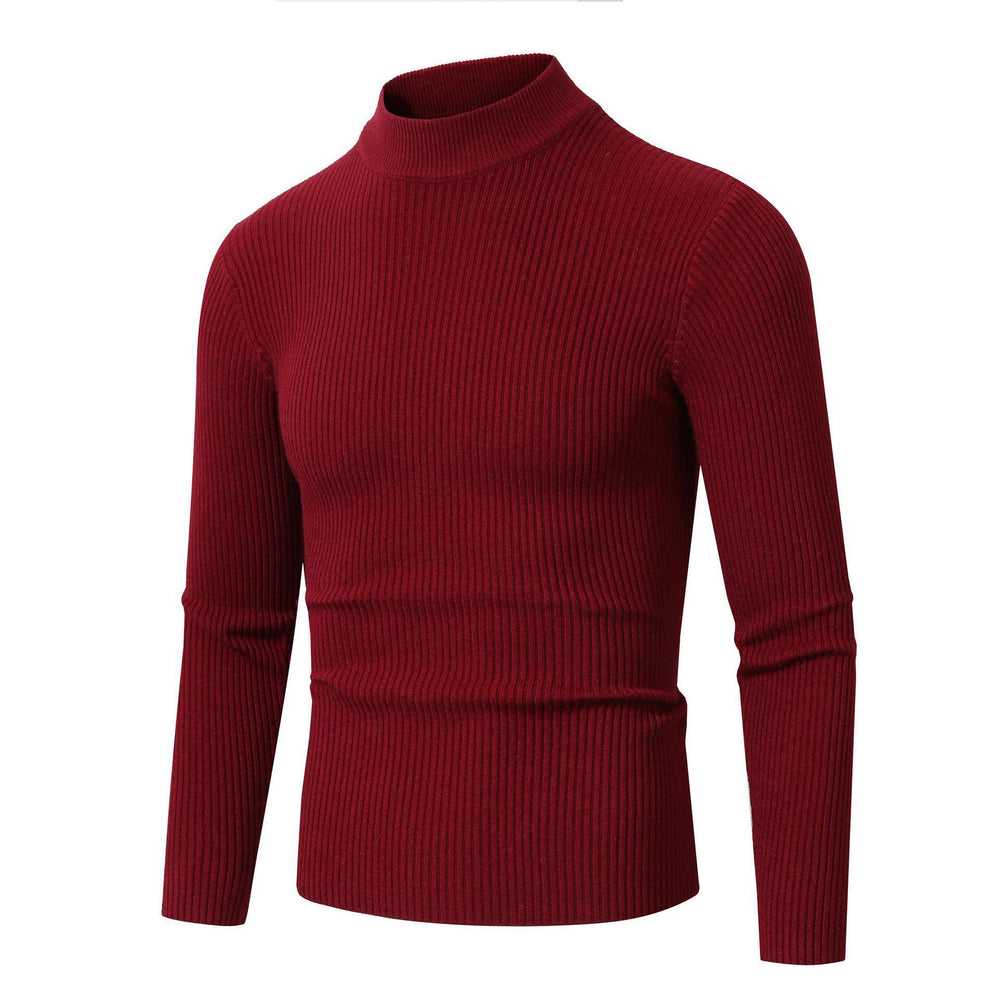 Herren Rollkragenpullover mit geripptem Design Heidi-Mode