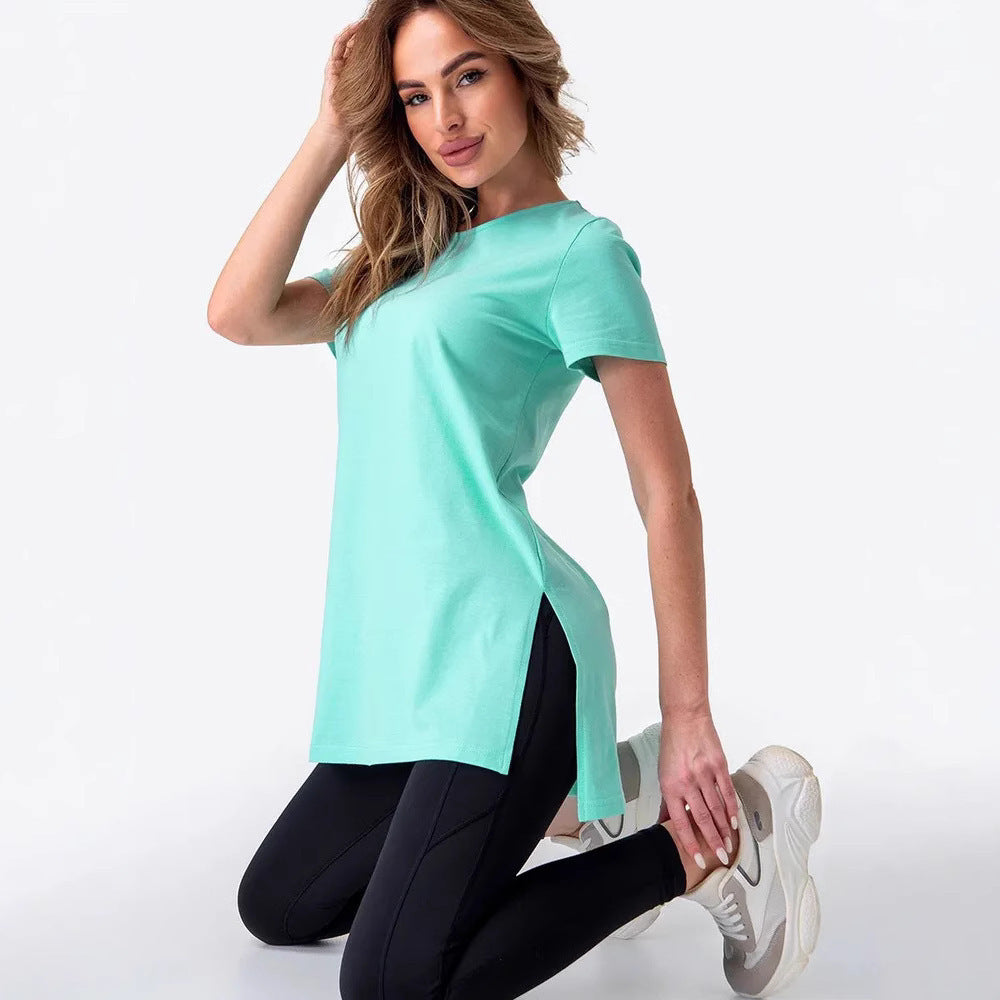 Damen Sportliches Longshirt mit seitlichen Schlitzen Heidi-Mode