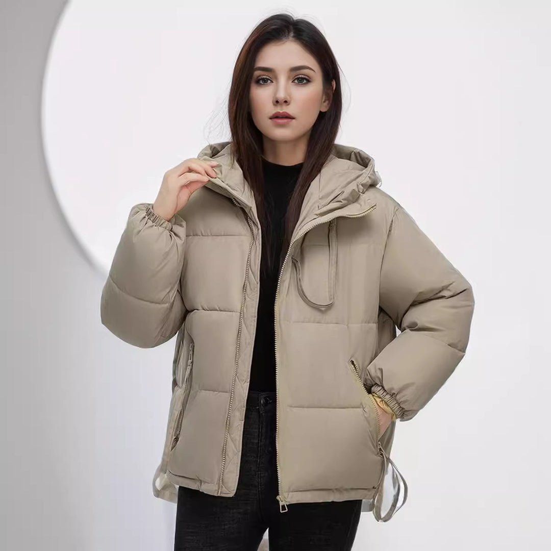 Damen wasserabweisende Winterjacke mit verstellbarer Kapuze und praktischen Taschen Heidi-Mode