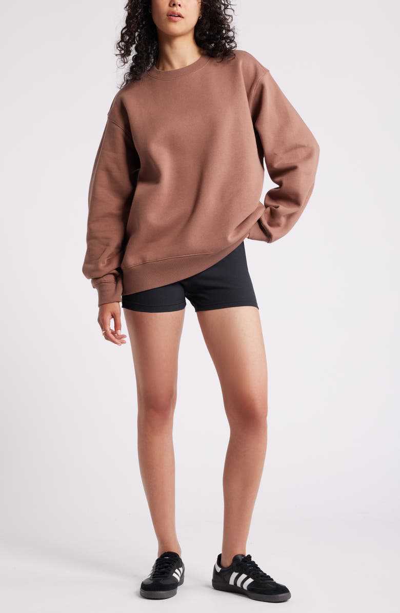 Damen entspannter Sweatshirt mit klassischem Rundhalsausschnitt Heidi-Mode