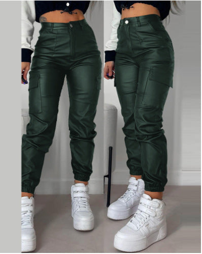 Damen Cargo-Hose mit elastischem Bund und praktischen seitlichen Taschen Heidi-Mode