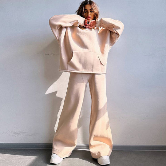 Damen Cooles Oversized Hoodie und weite Freizeithose Heidi-Mode