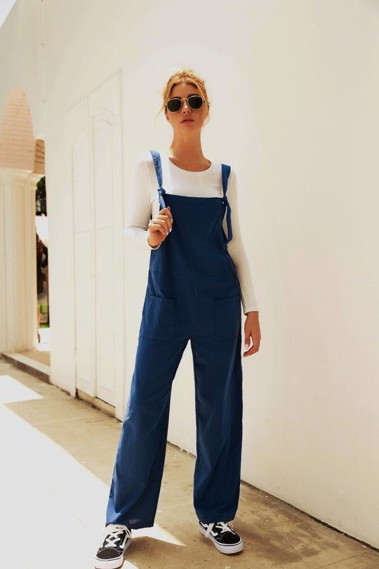 Damen Lässiger Overall mit breiten Beinen und praktischen Taschen Heidi-Mode