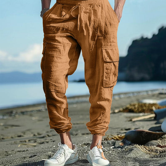 Herren Cargo-Hose mit elastischem Bund und praktischen Seitentaschen Heidi-Mode