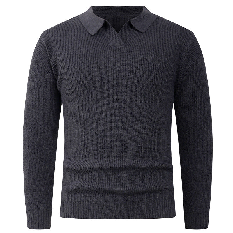 Herren lässiger Pullover mit modernem Kragen Heidi-Mode