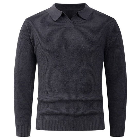 Herren lässiger Pullover mit modernem Kragen Heidi-Mode