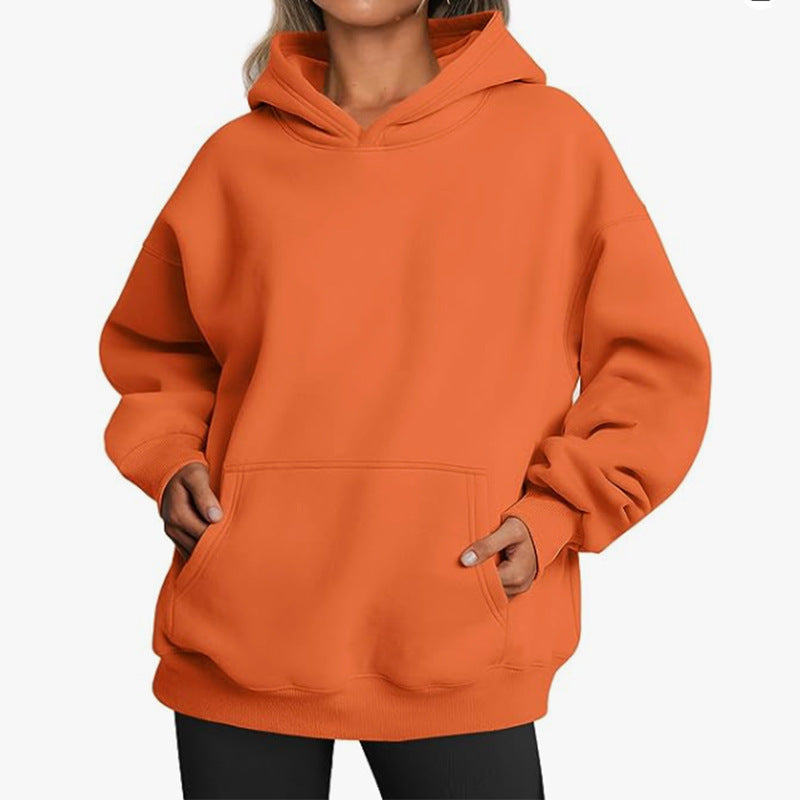 Damen Übergrößen Kapuzenpullover mit praktischen Taschen undlässigem Schnitt Heidi-Mode