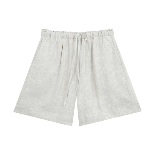 Damen lässige Leinen-Shorts mit elastischem Bund und praktischen Seitentaschen Heidi-Mode