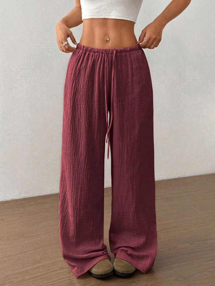 Damen Weite Sommerhose mit elastischem Bund und lockerem Schnitt Heidi-Mode