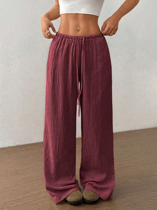 Damen Weite Sommerhose mit elastischem Bund und lockerem Schnitt Heidi-Mode