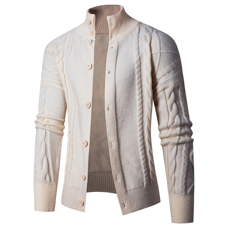 Herren Strickjacke mit eleganten Kabelmustern Heidi-Mode