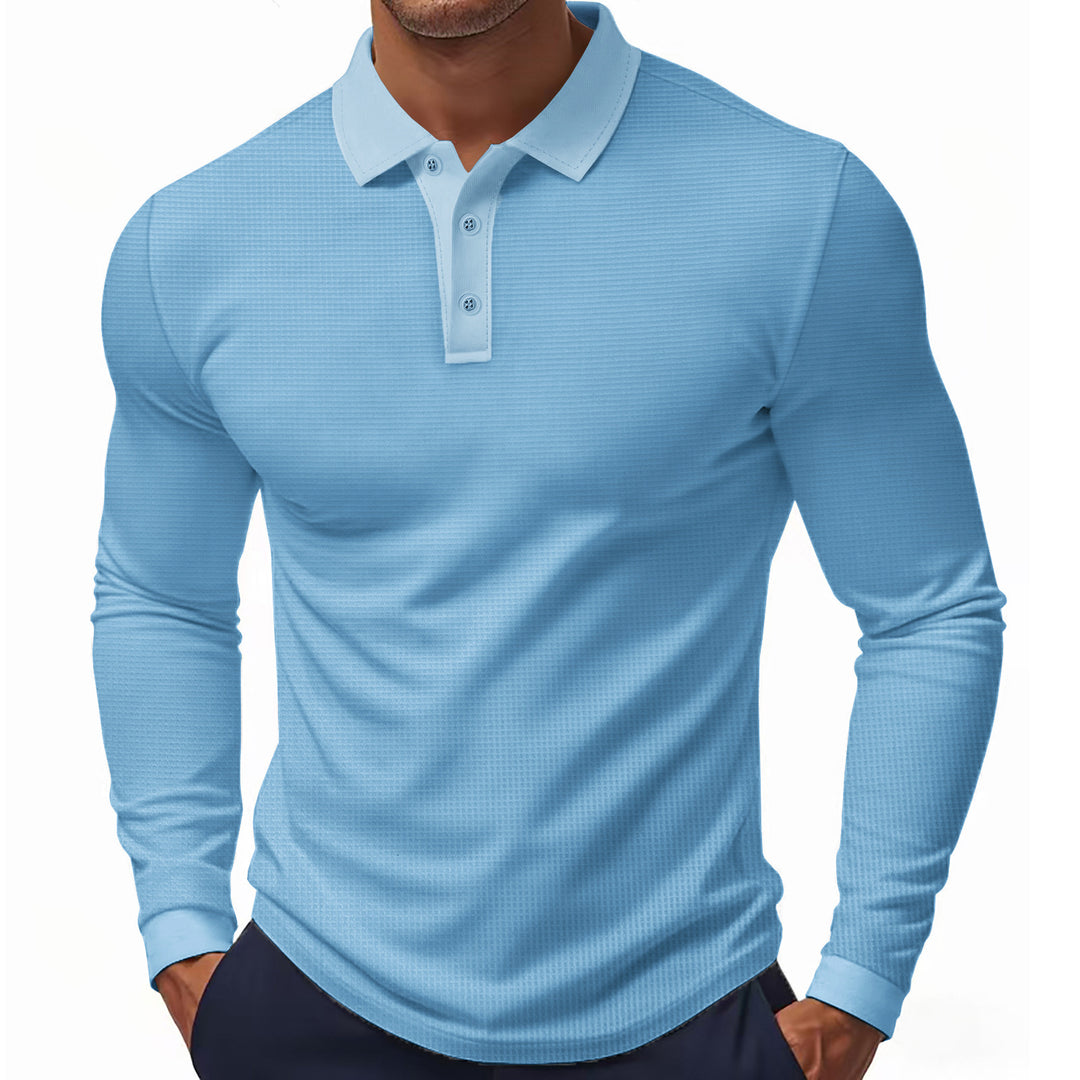 Herren Poloshirt mit strukturiertem Design und modernen Knopfdetails Heidi-Mode