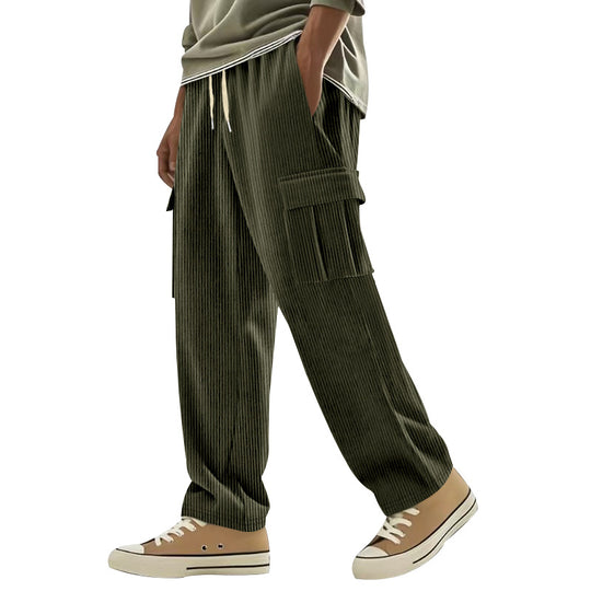 Herren Cargo-Hose mit gestreiftem Design und praktischen Seitentaschen Heidi-Mode