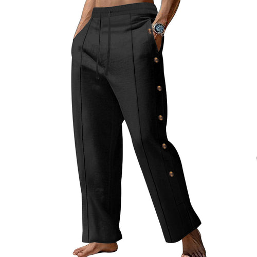 Herren Elegante Freizeithose mit verstellbarem Bund und praktischen Druckknöpfen Heidi-Mode
