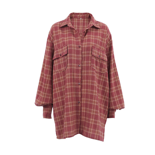 Damen Overshirt im karrierten Design mit lässigem Schnitt Heidi-Mode