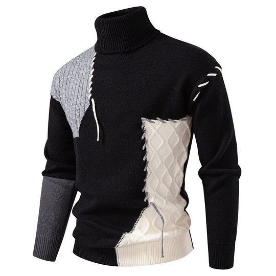 Herren Rollkragenpullover mit einzigartigem Strickdesign Heidi-Mode